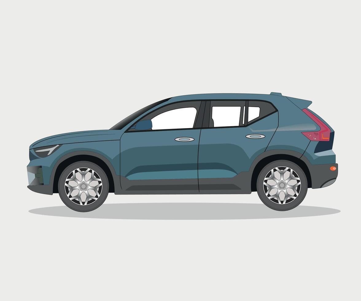 Flat sport car with isolated white background . Modern car design Free vector