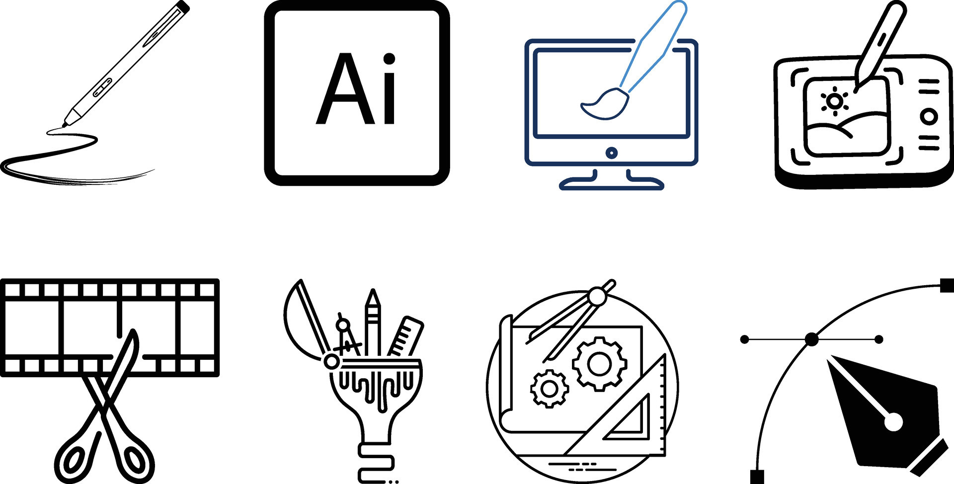 Graphic design program tools icons set collection 49128604 vector art