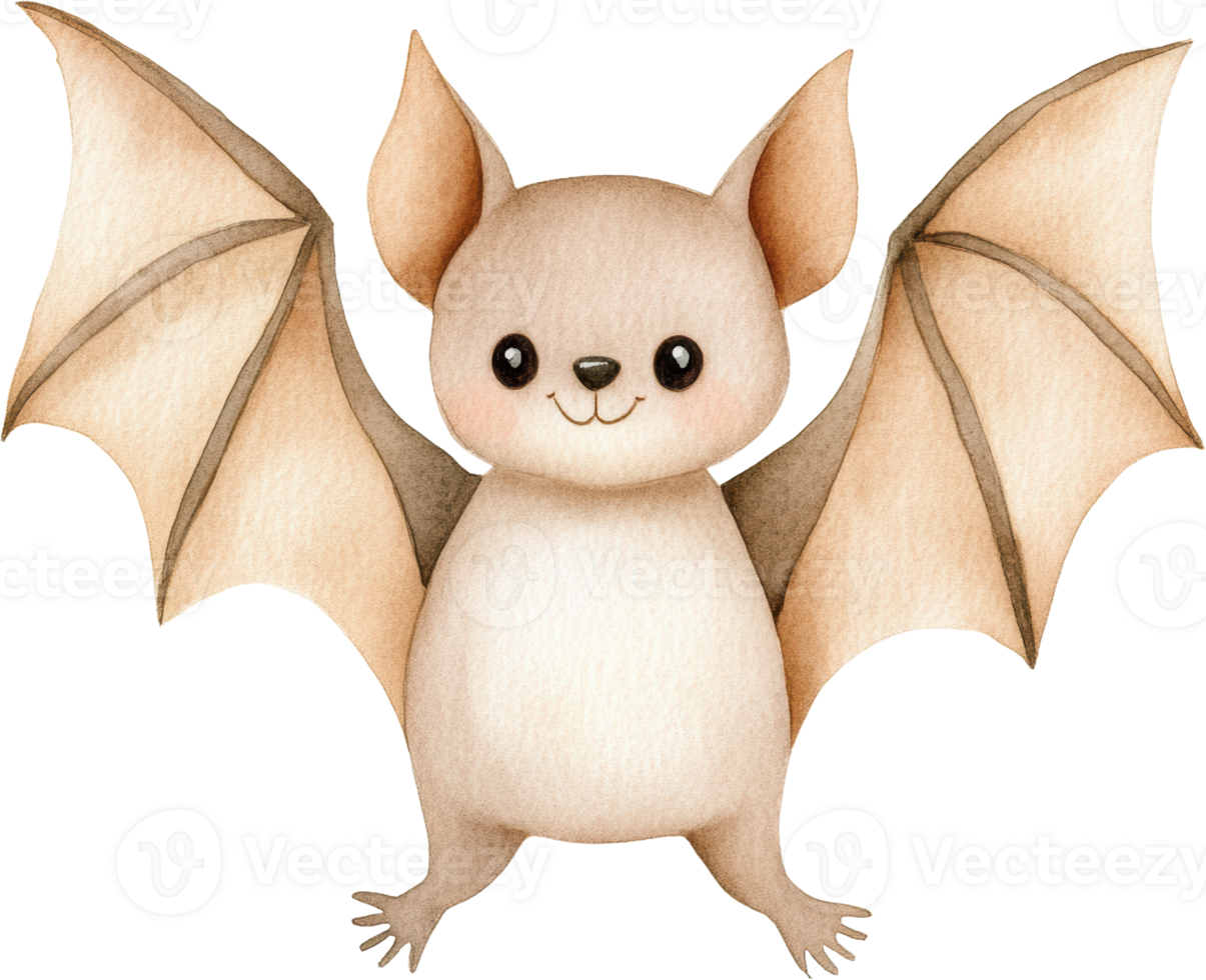Adorable Brown Bat with Wide Wings Ready for Adventure png