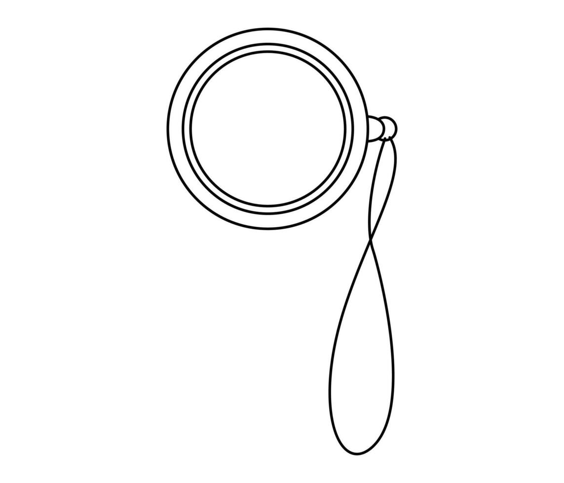 Hand drawn cute outline illustration of monocle. Flat old fashioned single eyeglass in doodle style. Gentleman style glass icon or print. Searching for opportunity. Strategy analysis. Isolated. vector