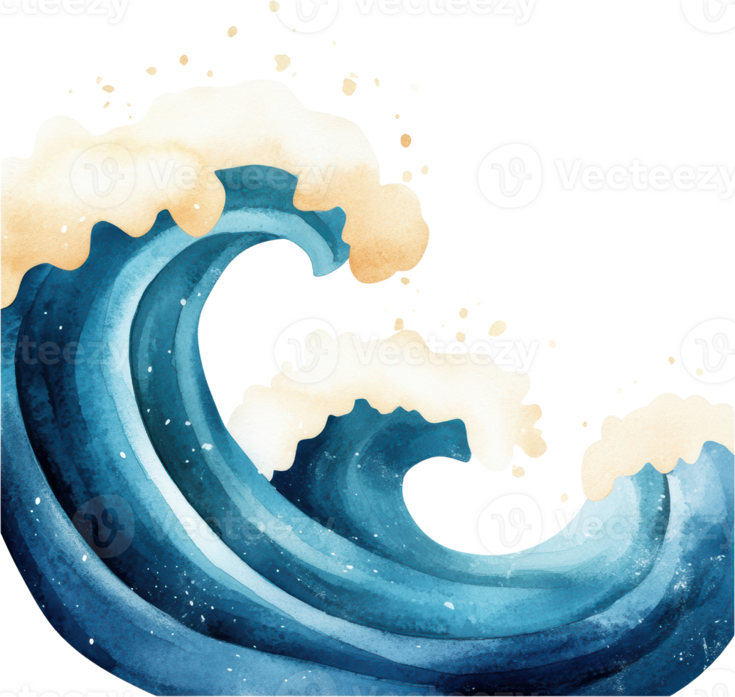 Ethereal Watercolor Wave in Motion Captivates the Eye png