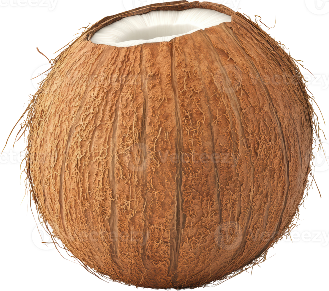 appena raccolto Noce di cocco con esposto bianca carne png