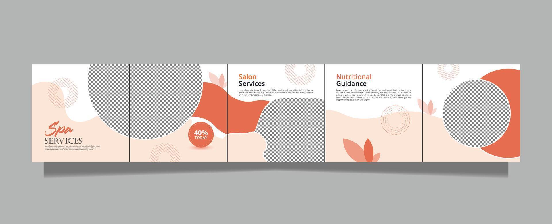 Spa Beauty Carousel Template Social Media Post design vector