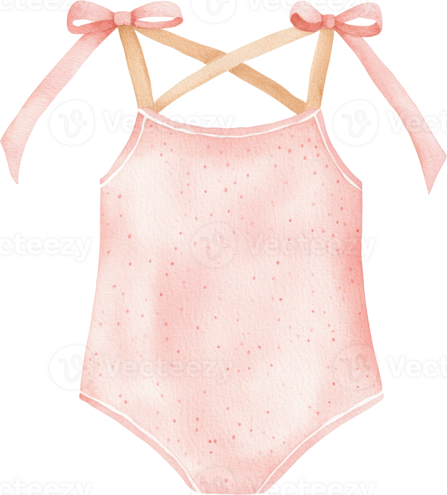 Delicate Pink Ballet Suit with Ribbon Straps Timeless Elegance png
