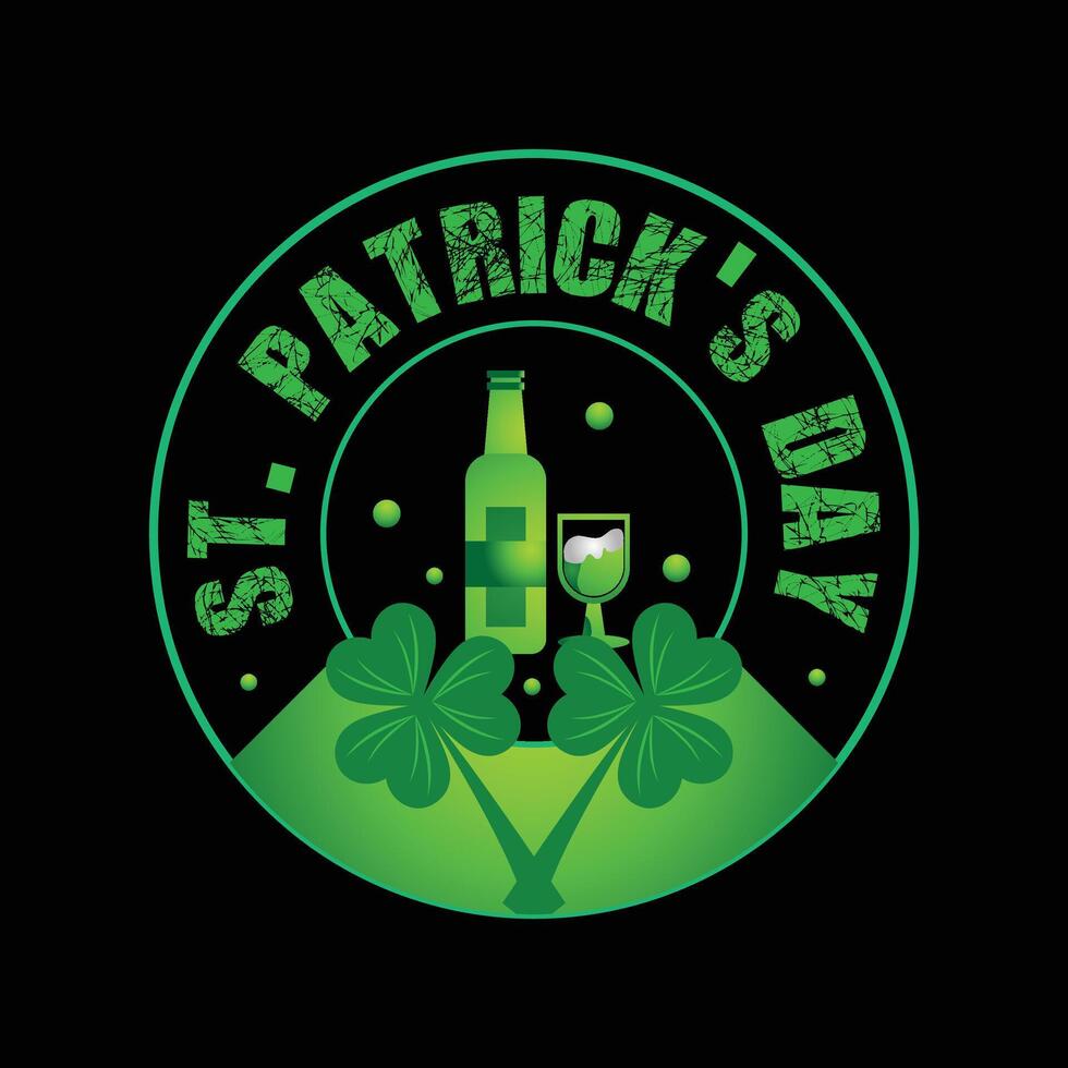 Cutest Clover in the Patch St. Patrick's Day Typography T-shirt Design with elements vector