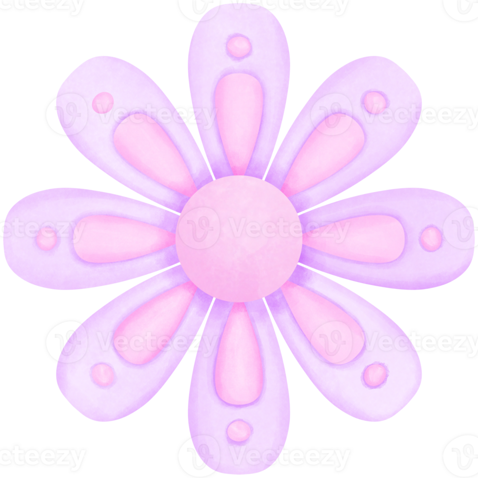 Pink flowers with purple petals inside png