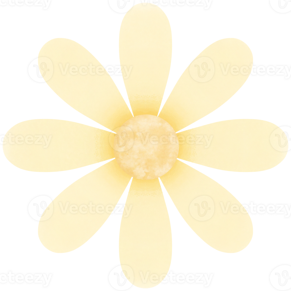 Yellow flower with 8 petals png
