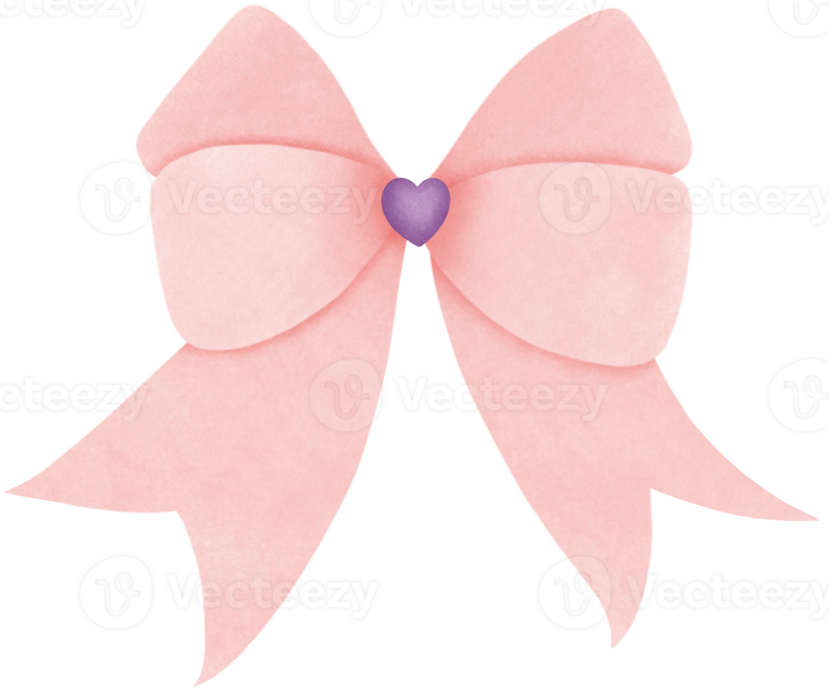 Bow or Ribbon pink diamond heart purple png