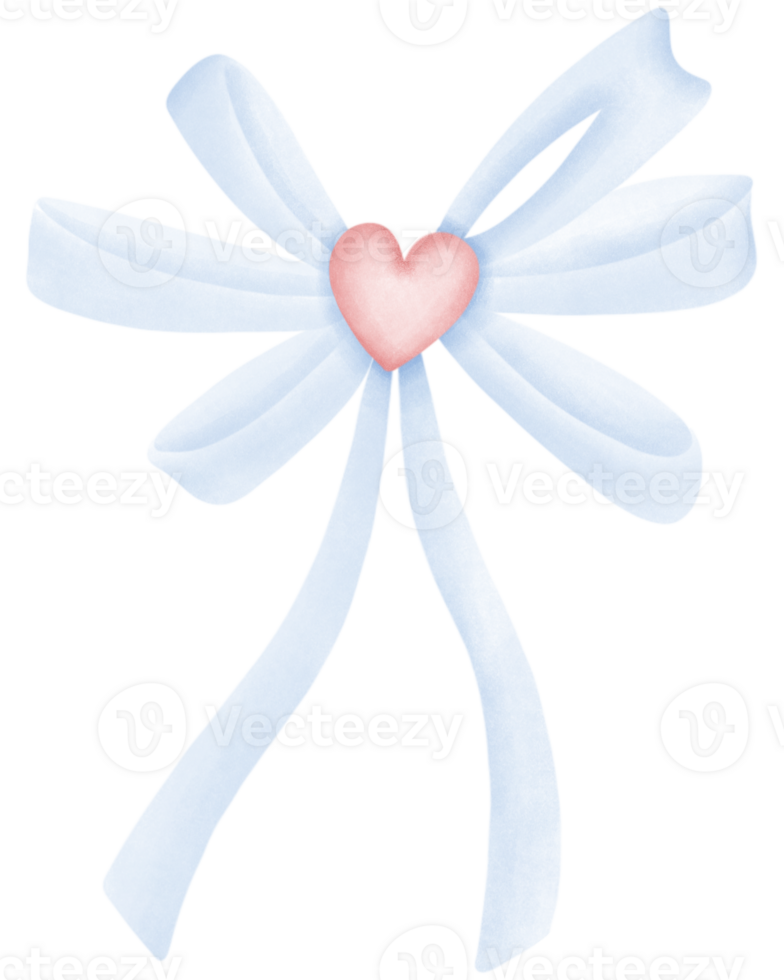 Blue ribbon diamond red heart png