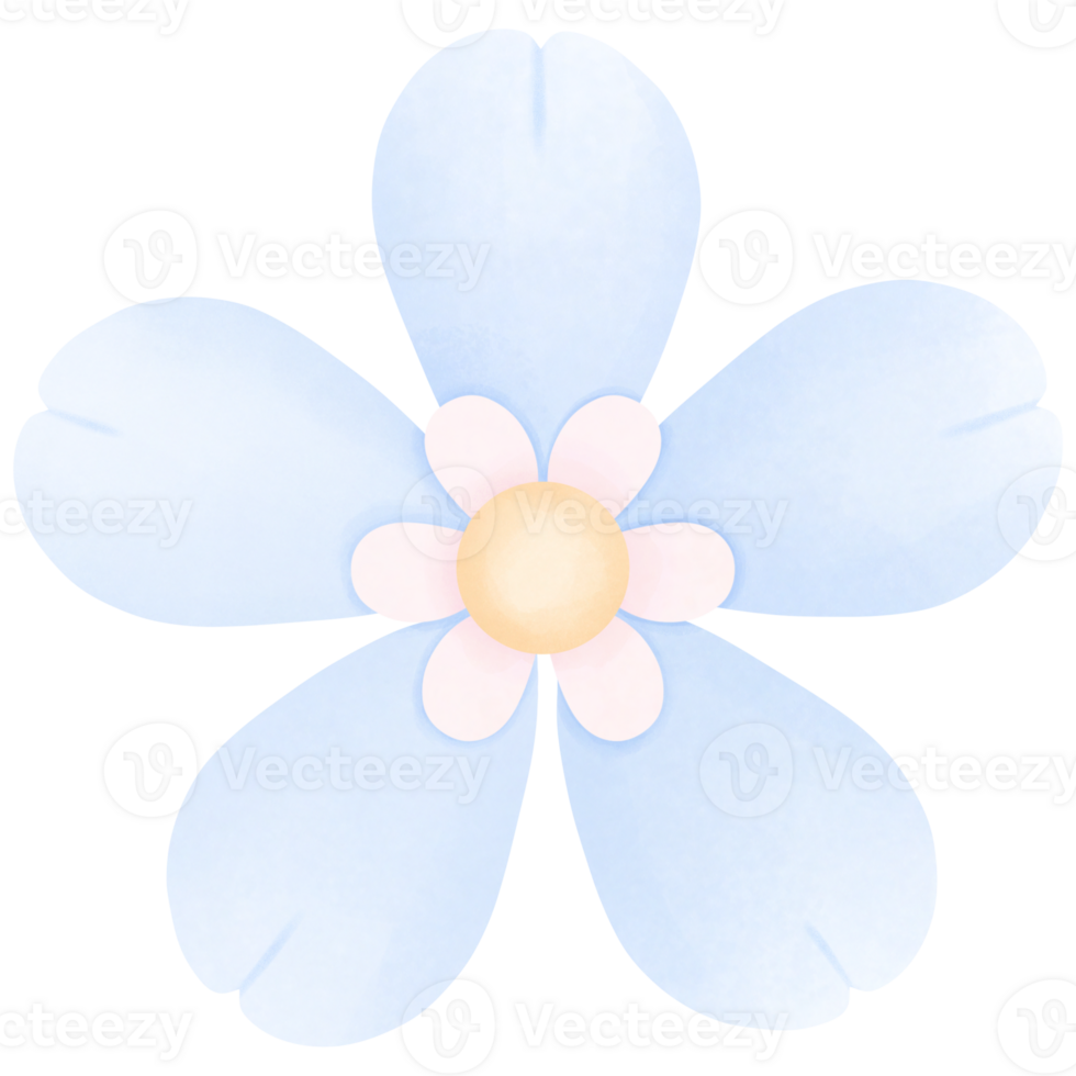 Blue flowers have 5 petals png