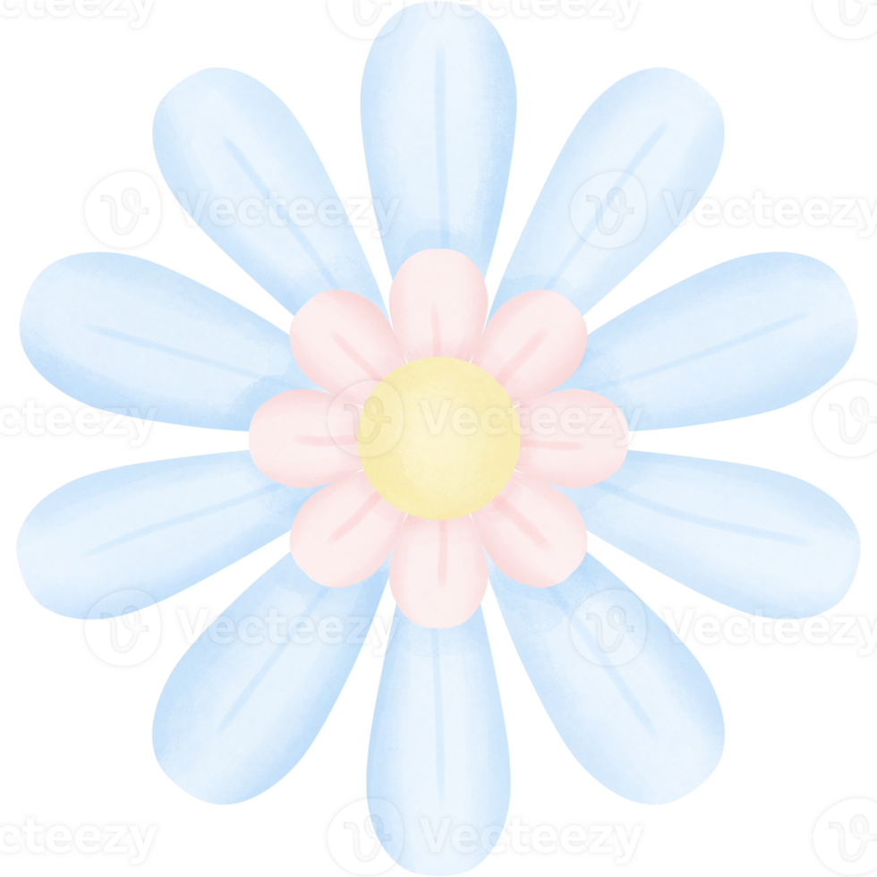 blue and pink flowers png