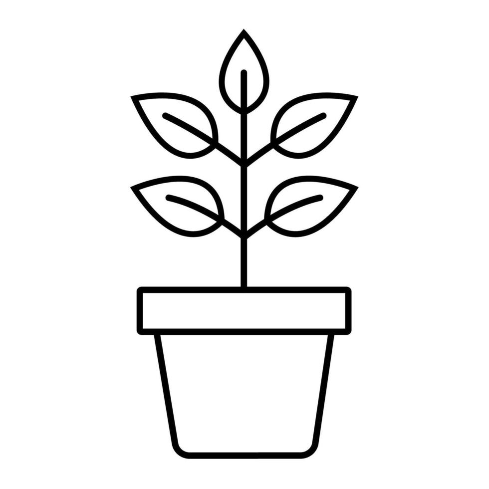plant pot outline icon vector