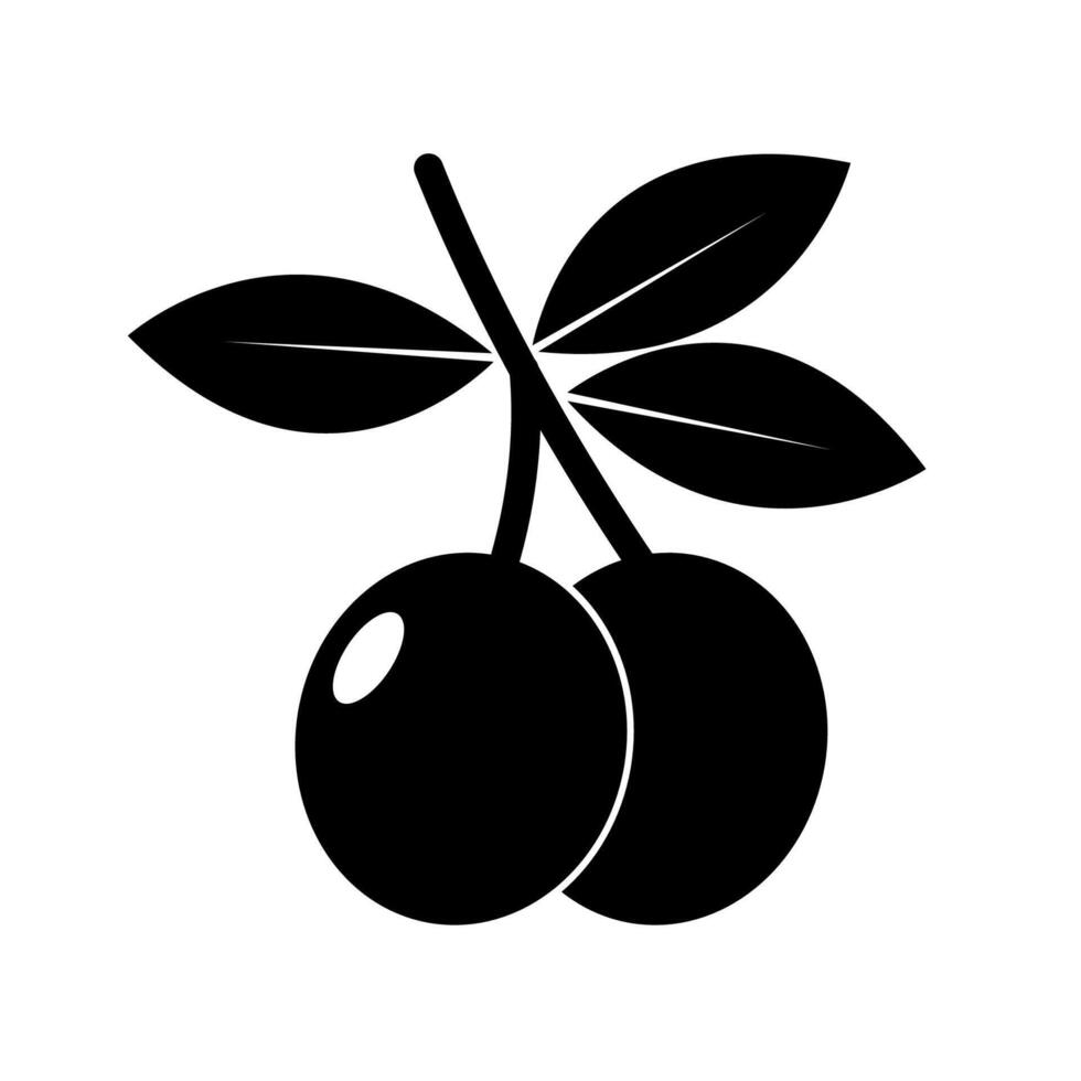 olives icon outline and silhouette vector
