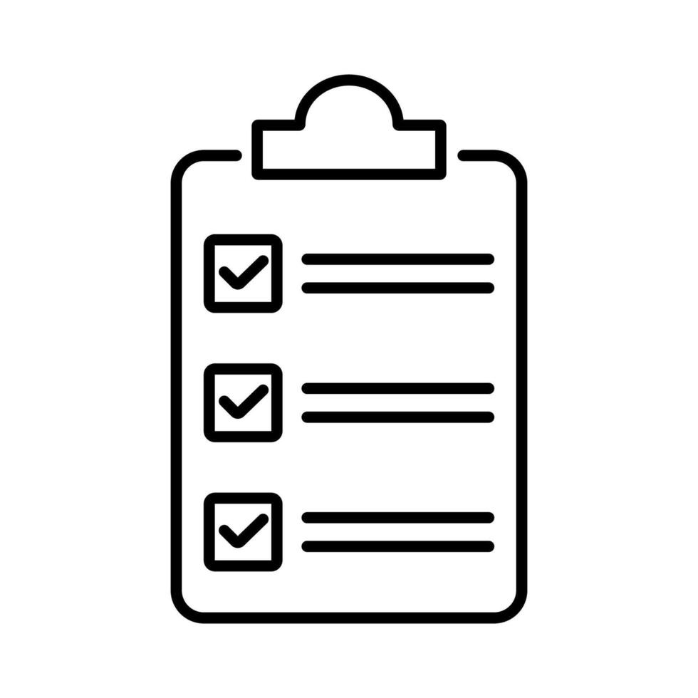 Clipboard outline icon vector