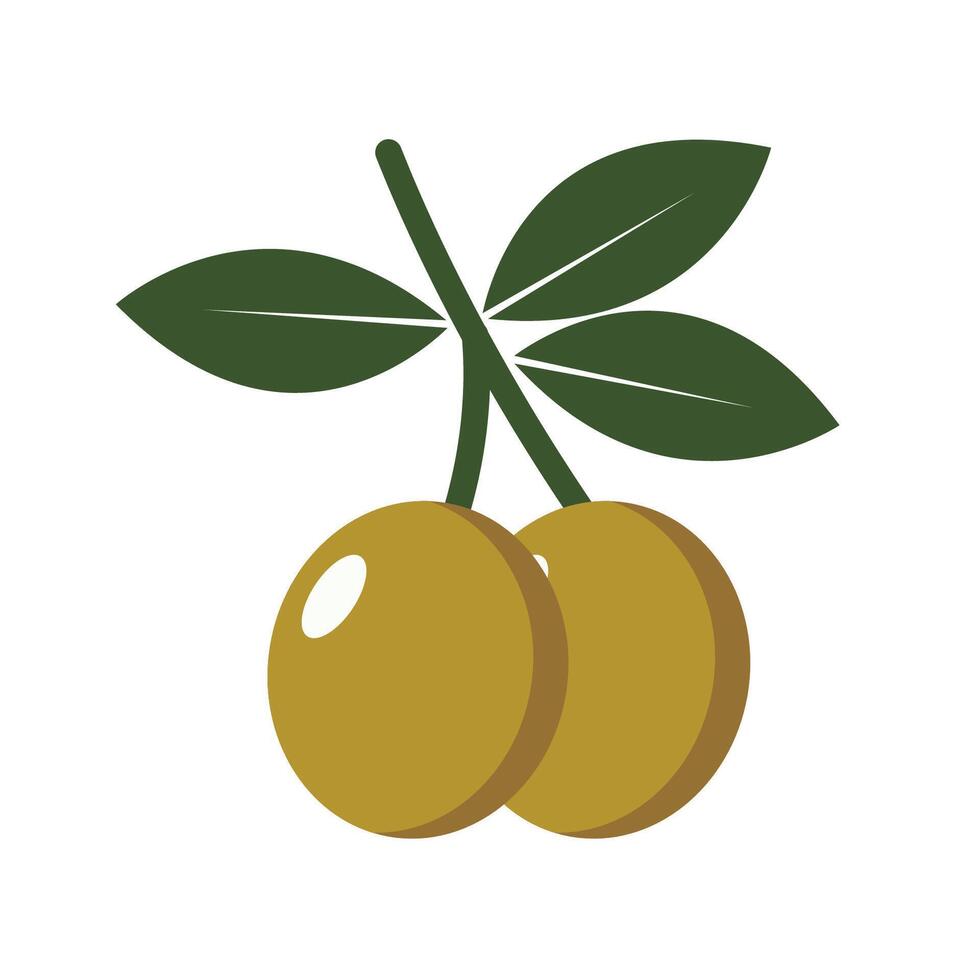 green olives on white background vector