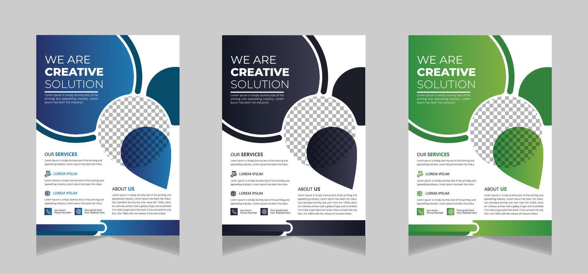 Creative Digital marketing Flyer 3color design design vector