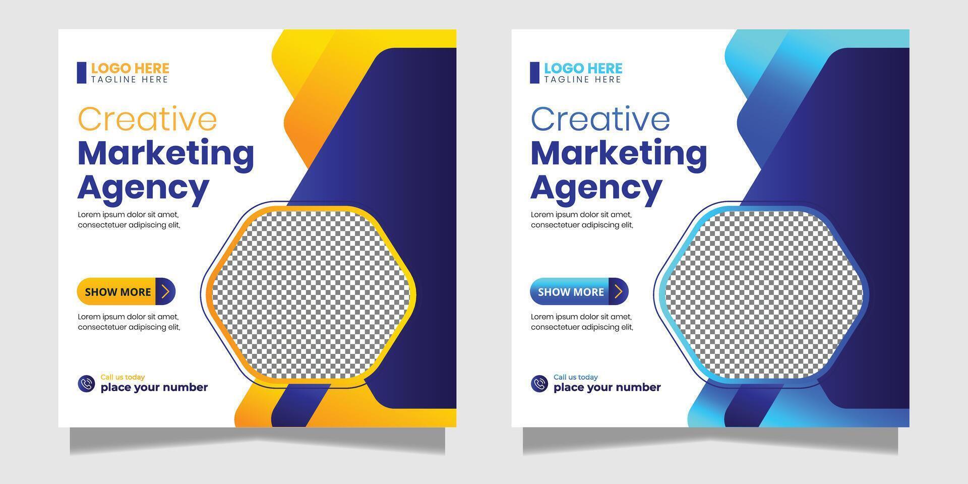 Banner for digital company promotion on social media post template vector