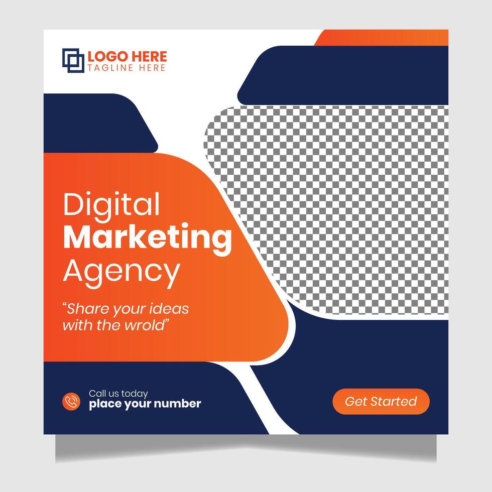 Digital marketing social media post design creative work vector