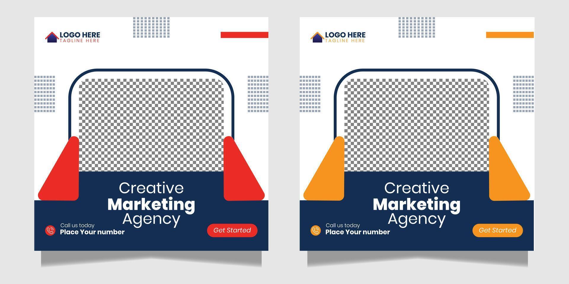 Digital marketing agency social media post template best creative design vector