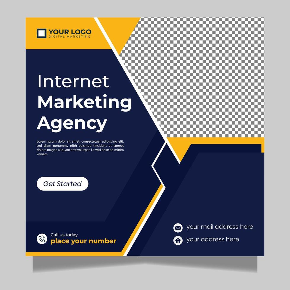 Digital marketing agency social media post template design creative work vector