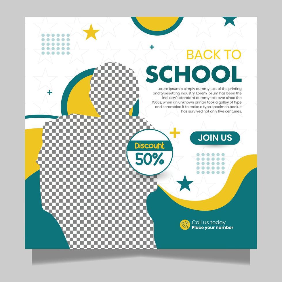 Back to school social media post banner template Design creative work vector