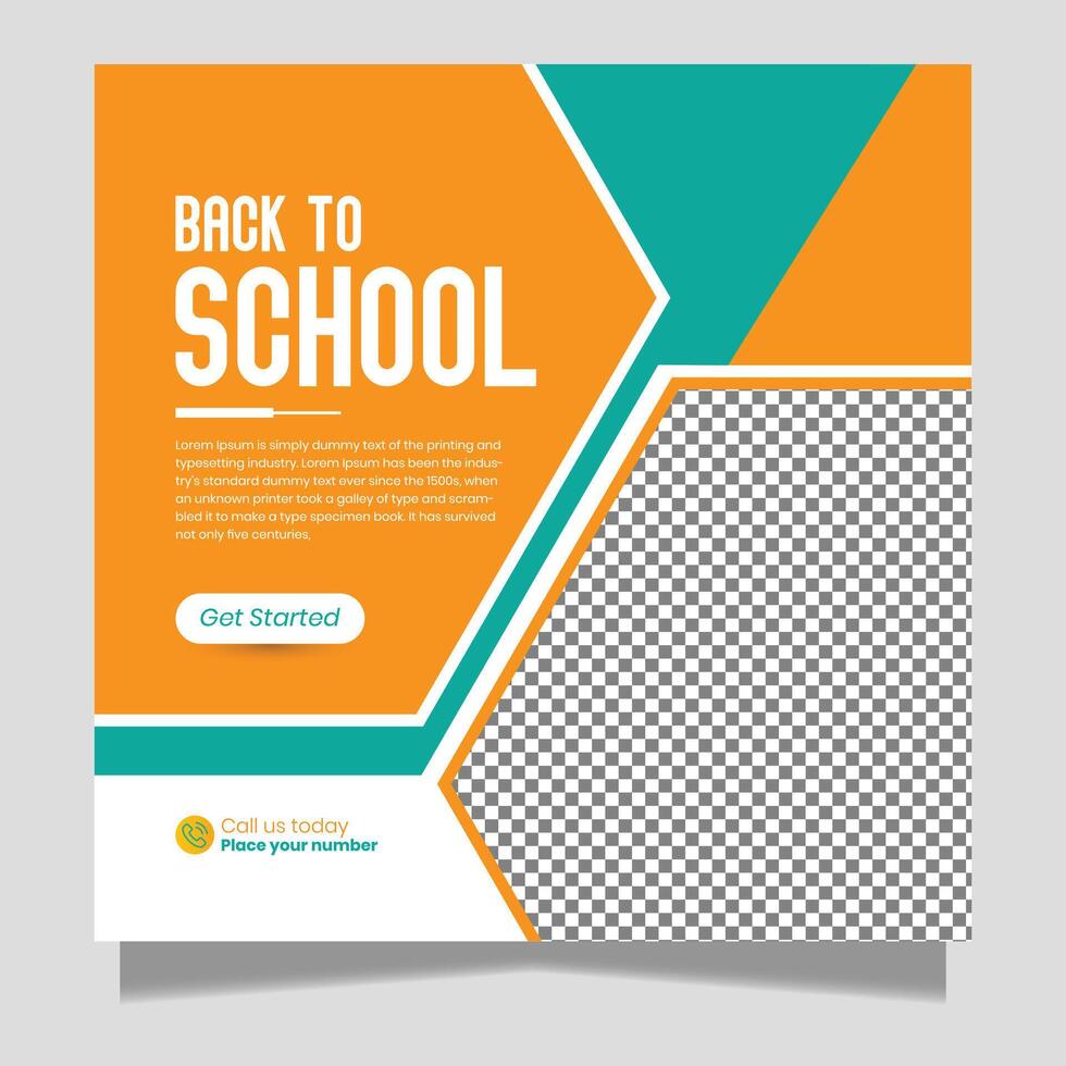 Back to school social media post banner template vector