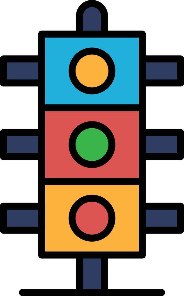 traffic light with a red light and a green light vector