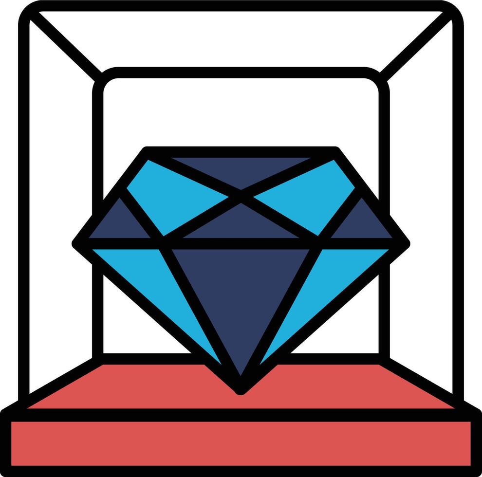 A diamond is displayed in a box vector