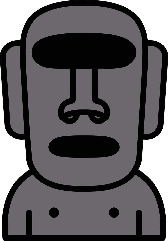 Ancient Moai statues in line drawing style vector