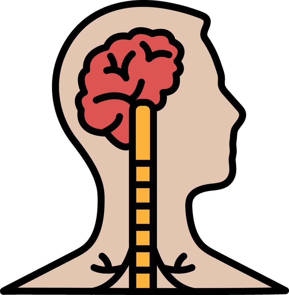 A man's head with a brain stem vector