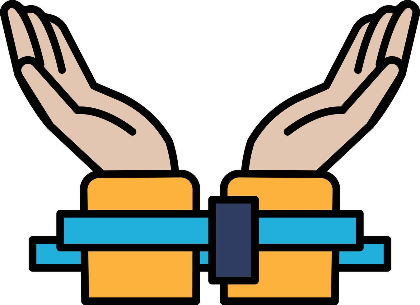 Police handcuffs icon in line style vector