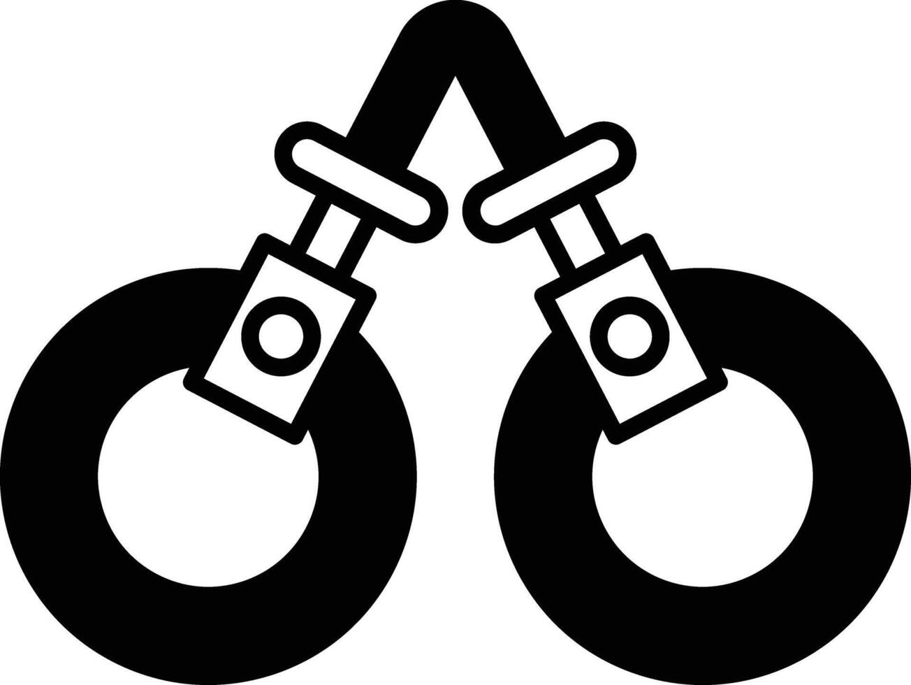 Police handcuffs icon in line style vector