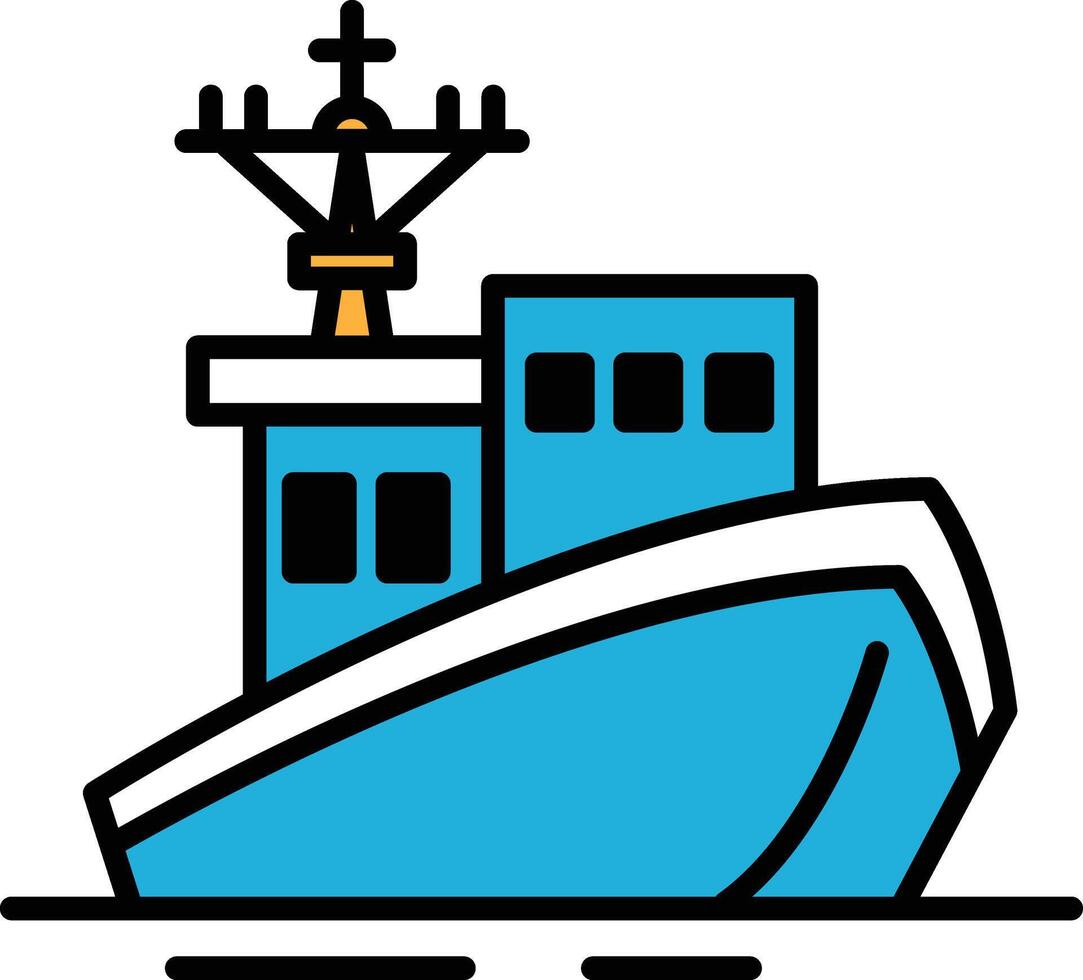 large ship with a black hull and a white top vector