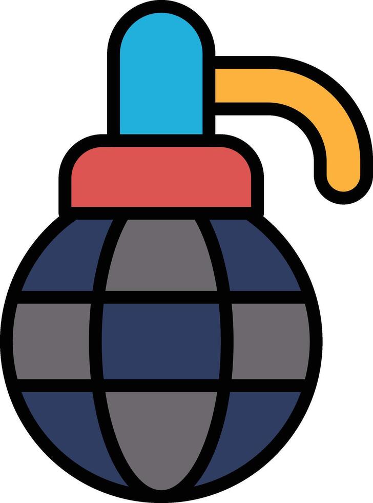 Hand grenade icon in line style vector