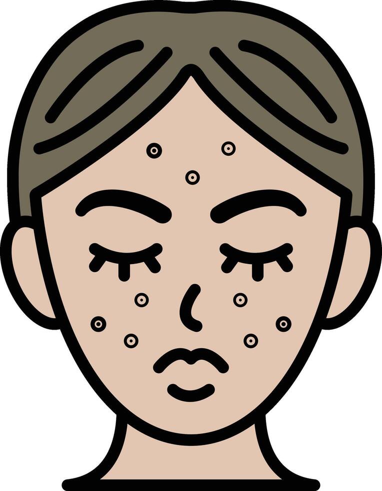 woman's face is covered with acne vector