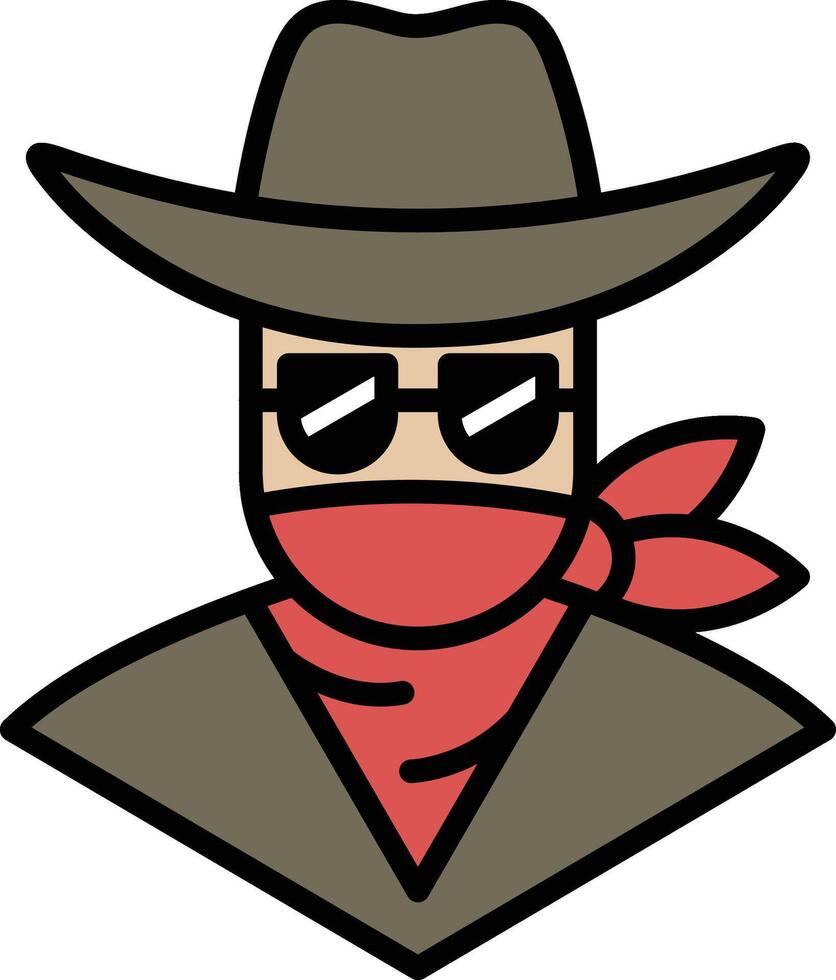A cowboy with sunglasses and a bandana on his head vector