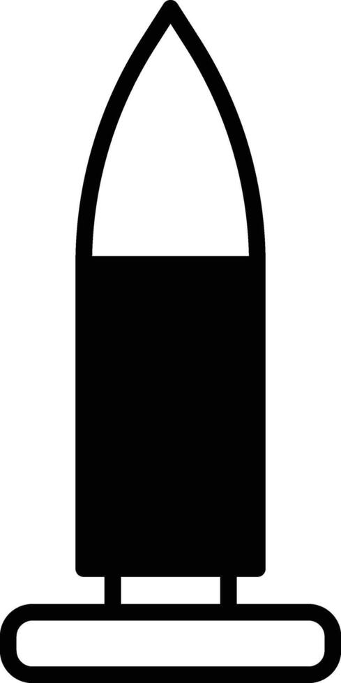 A bullet is shown in black and white vector