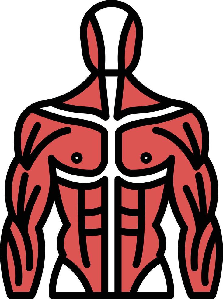 A man's body is drawn in black and white vector