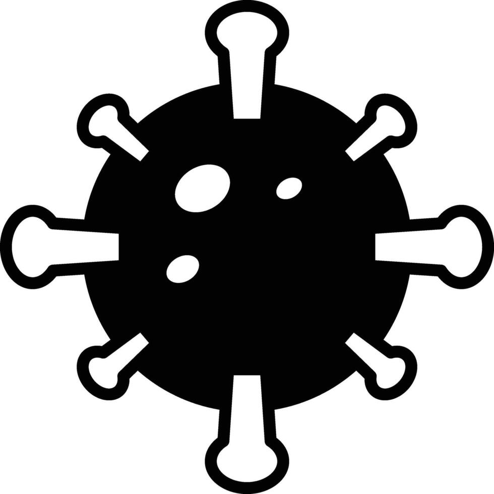 A black and white drawing of a virus vector