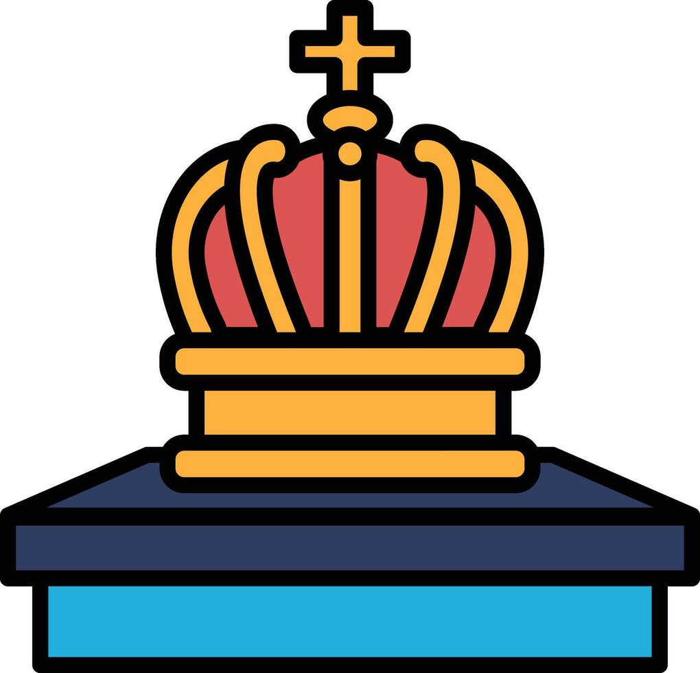 A crown with a cross on top of it vector