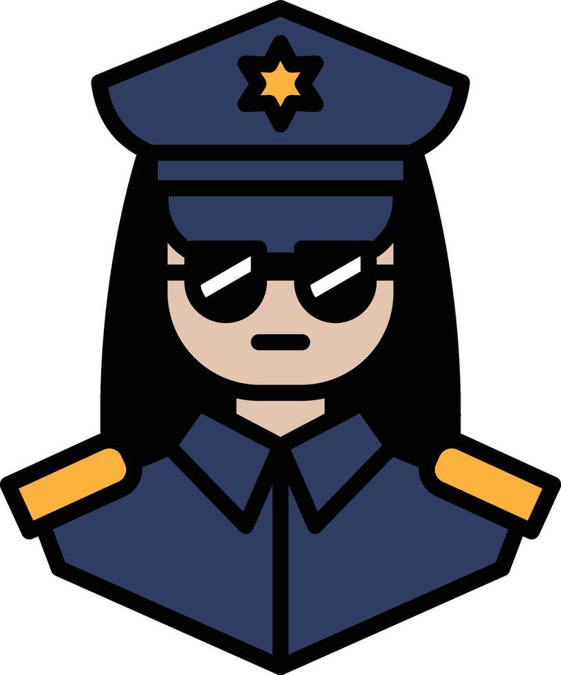 A woman in a police uniform with sunglasses on her face vector