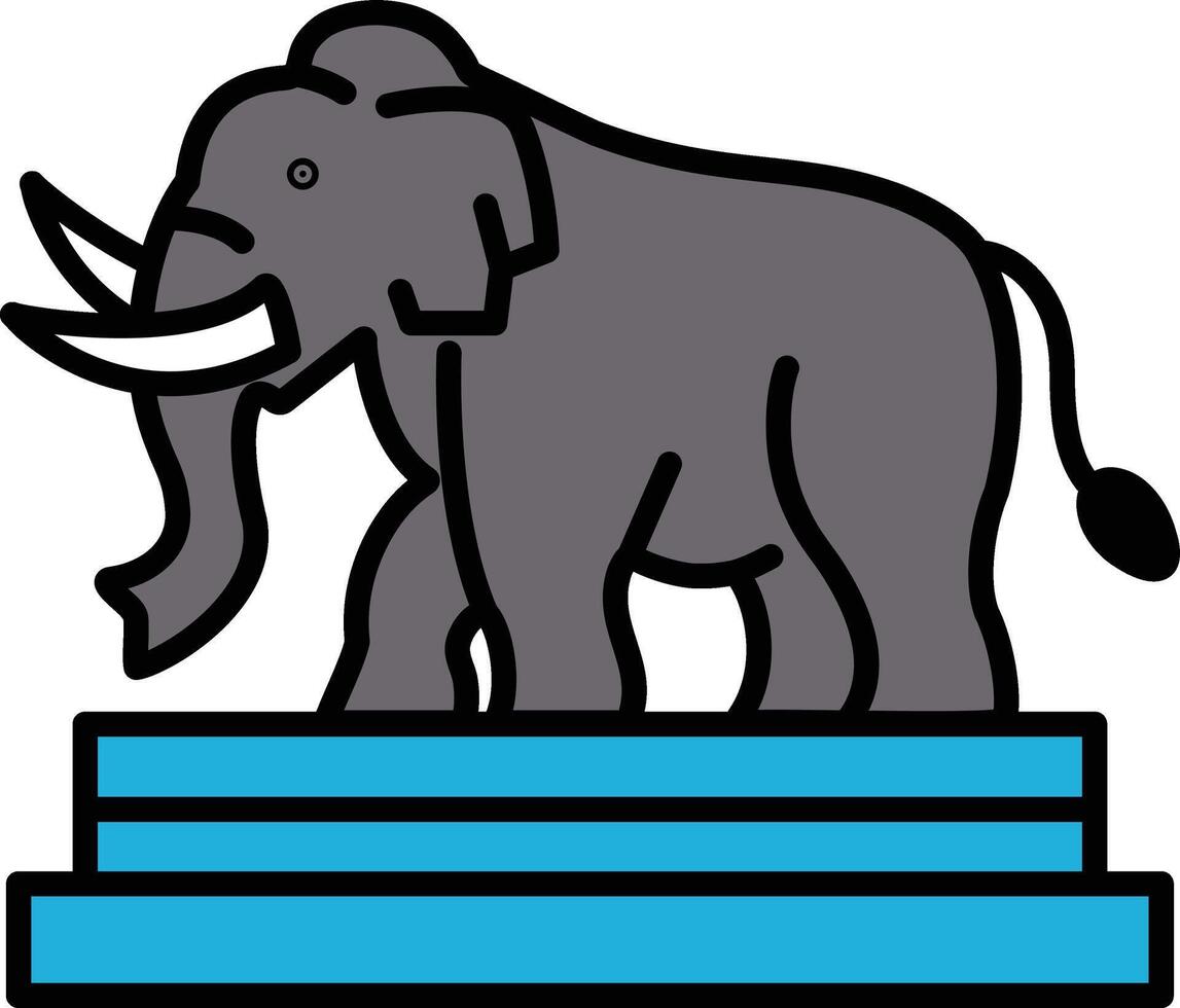 A large elephant is standing on a pedestal vector