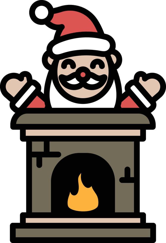 A cartoonish image of Santa Claus standing in front of a fireplace vector