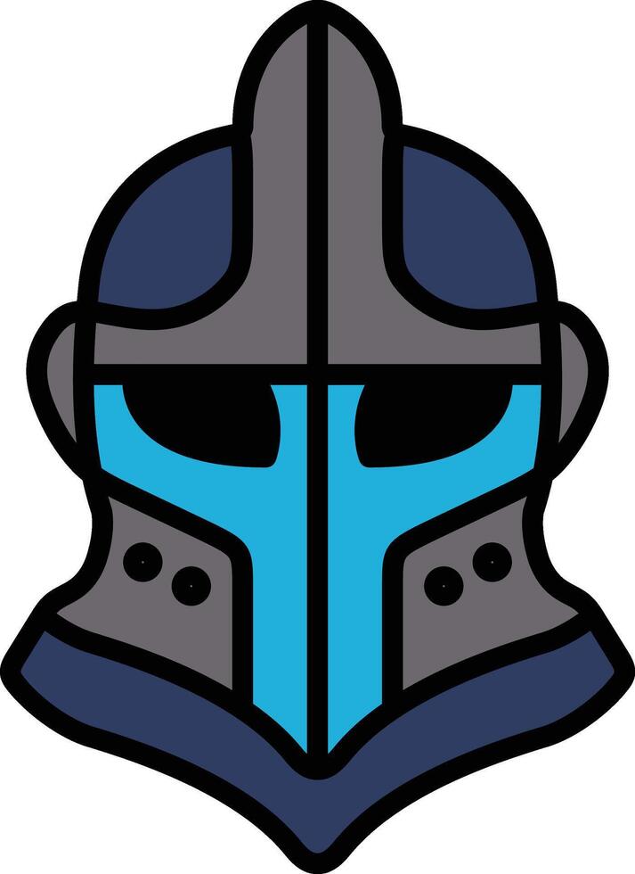 A knight's helmet with a shield on it vector