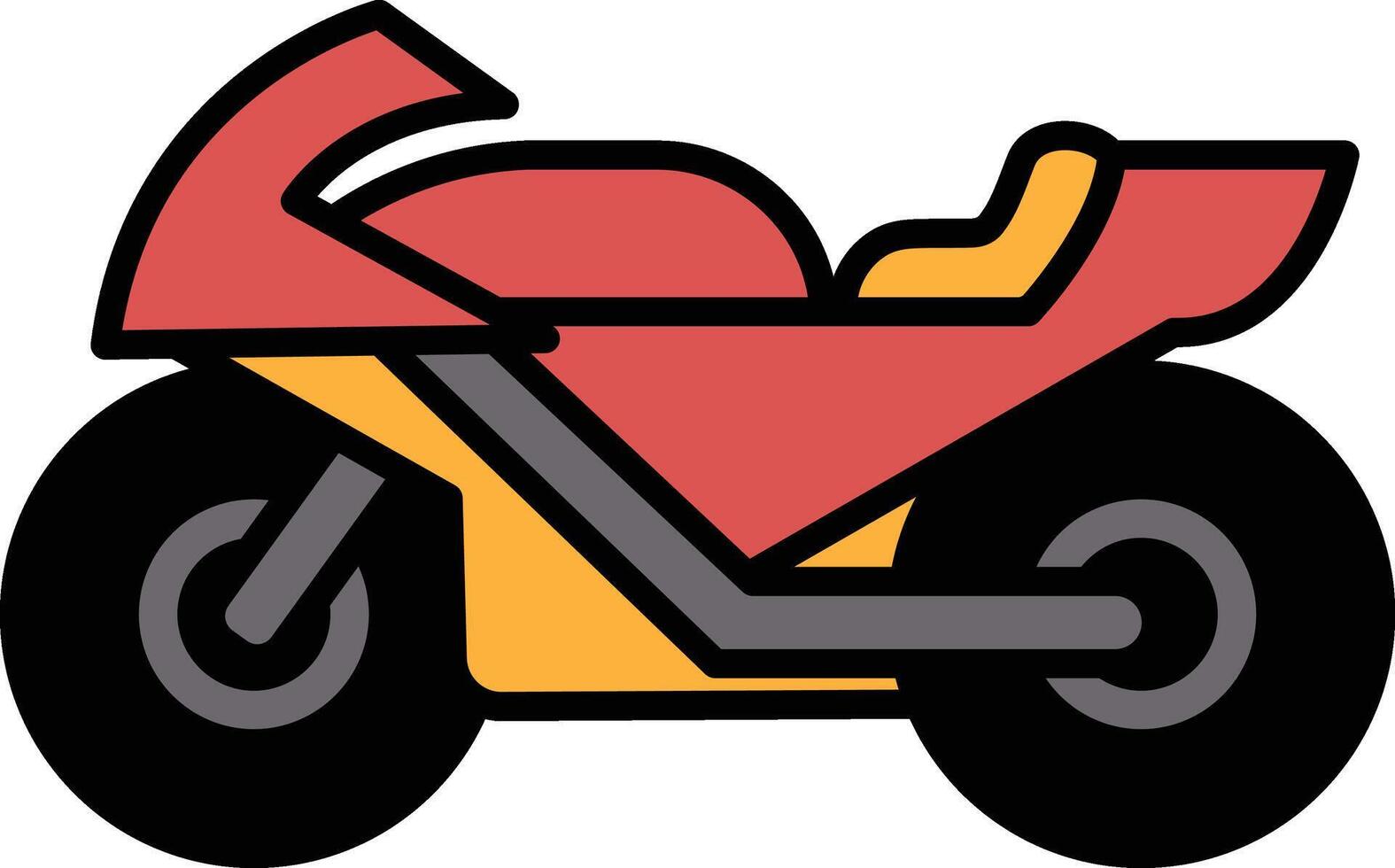 A black and white motorcycle with a white seat vector