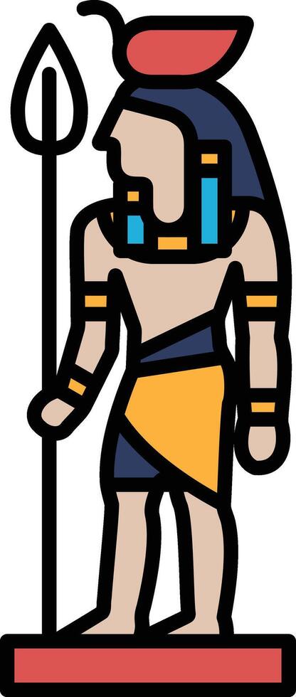 Ancient Egyptian sculpture in line style vector