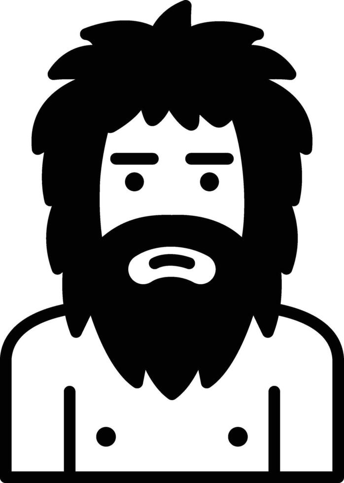 Ancient savage in line drawing style vector