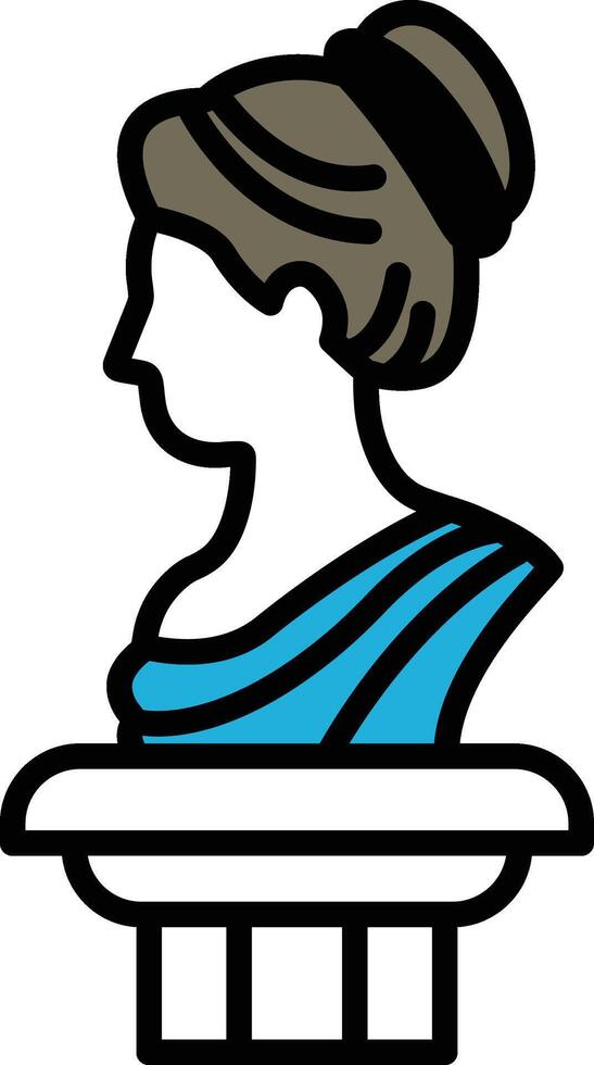 A woman's head is drawn in black and white vector