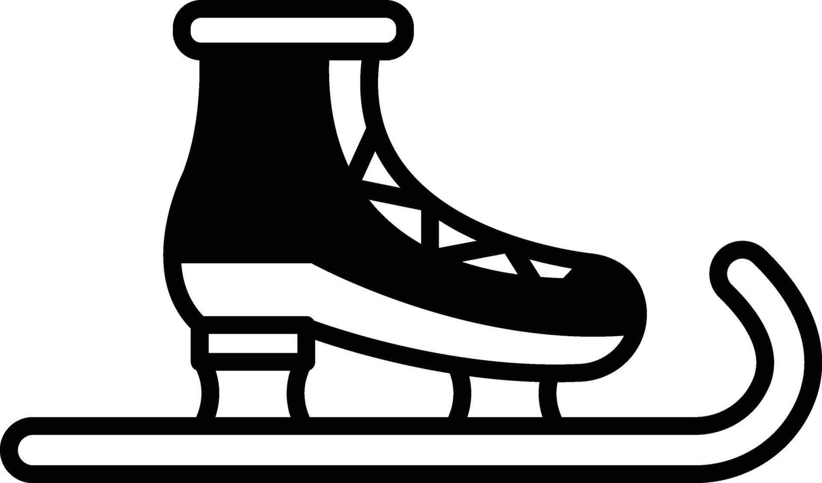 black and white drawing of a pair of skates with a white snowboard vector
