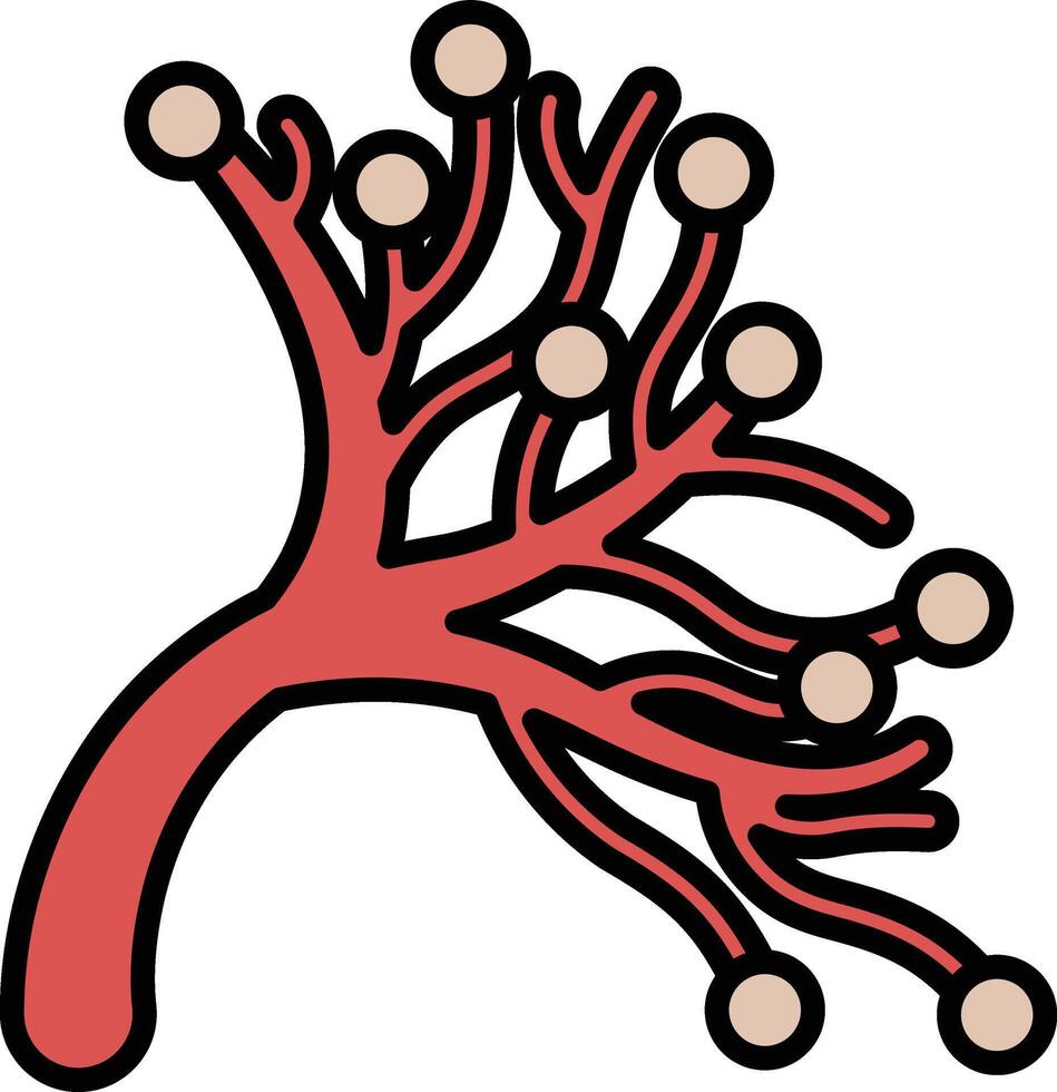 Blood cells in blood vessels in line drawing style vector